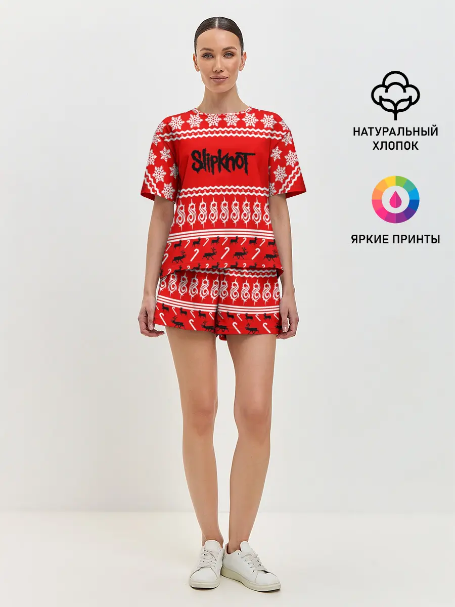Женская пижама с шортами / Праздничный Slipknot