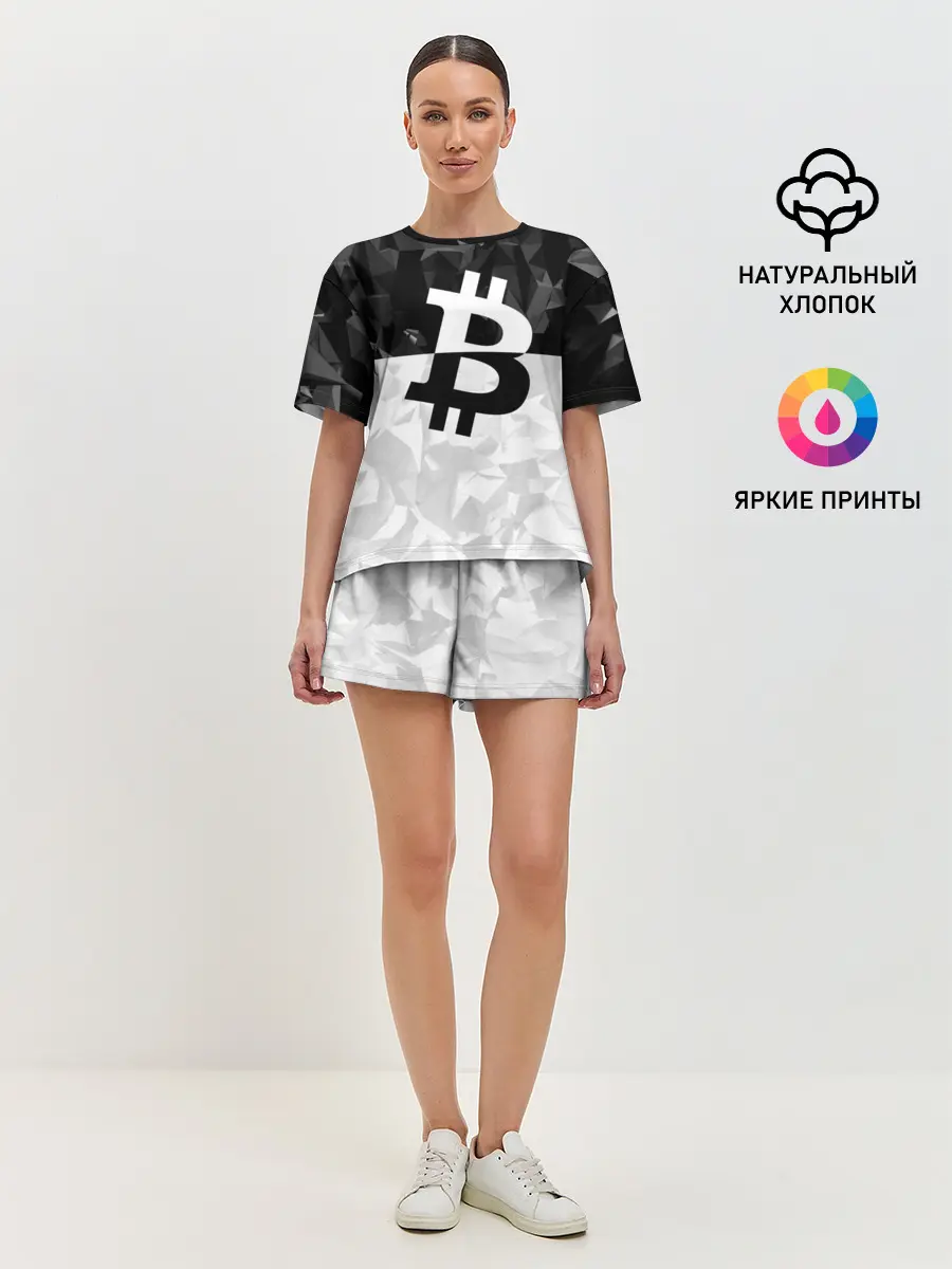 Женская пижама с шортами / BITCOIN Black Collection