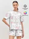 Женская пижама с шортами / Зайки любовь