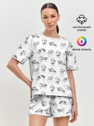 Женская пижама с шортами / Поросята