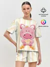 Женская пижама с шортами / Поросенок love