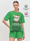 Женская пижама с шортами / New Year Hipster Pig
