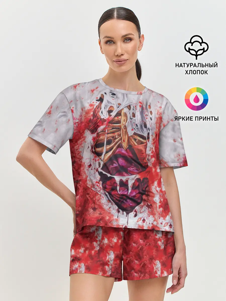 Женская пижама с шортами / Кровь