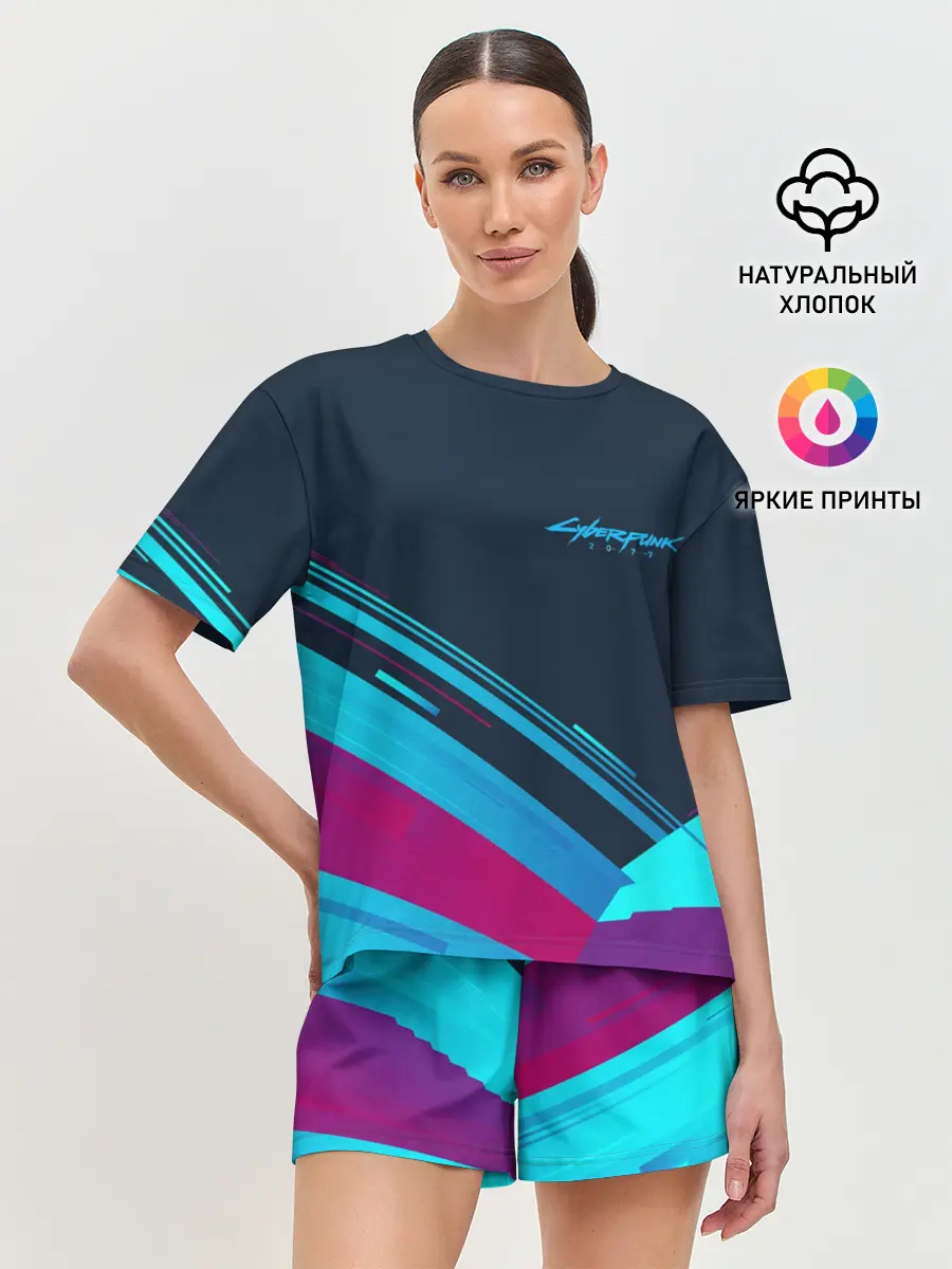 Женская пижама с шортами / CYBERPUNK 2077