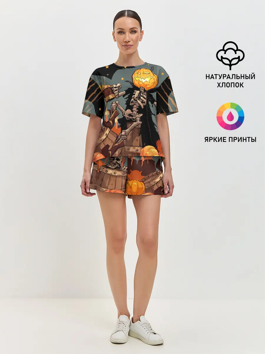 Женская пижама с шортами / Halloween