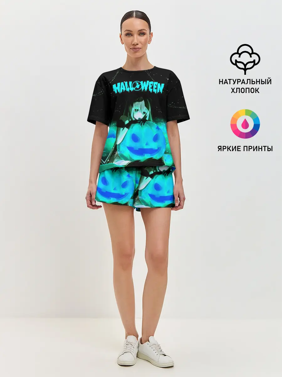 Женская пижама с шортами / Halloween