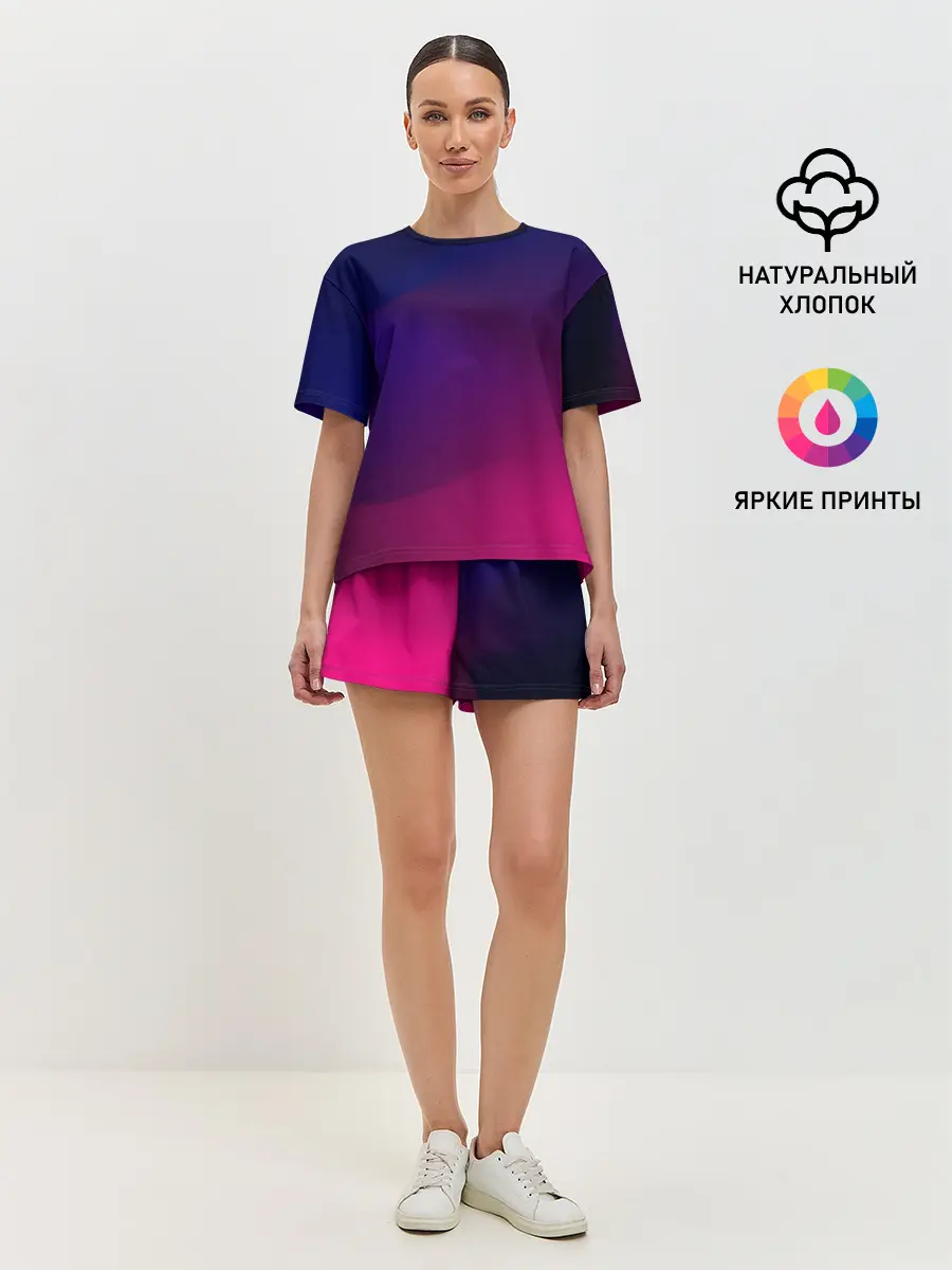 Женская пижама с шортами / Abstract simple colors
