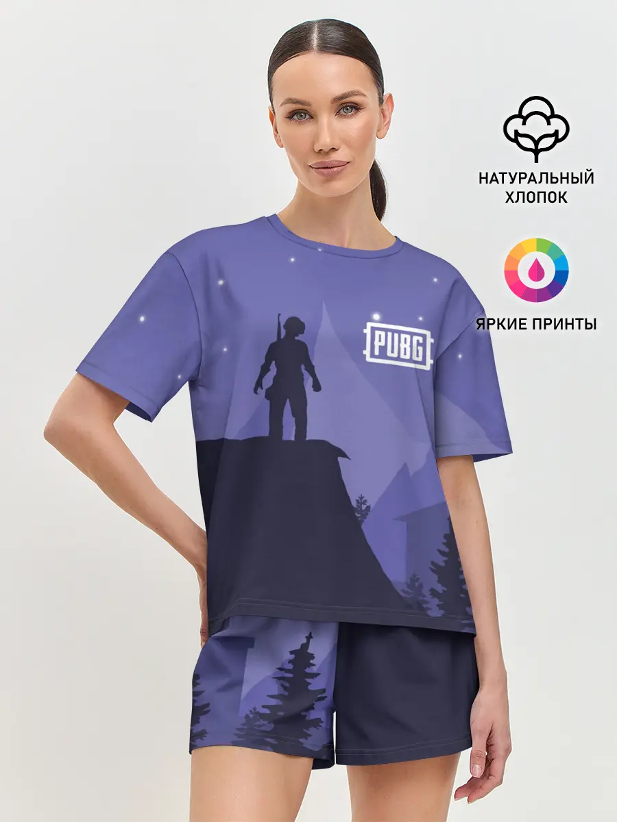 Женская пижама с шортами / Ночной PUBG