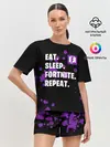 Женская пижама с шортами / Eat Sleep Fortnite Repeat
