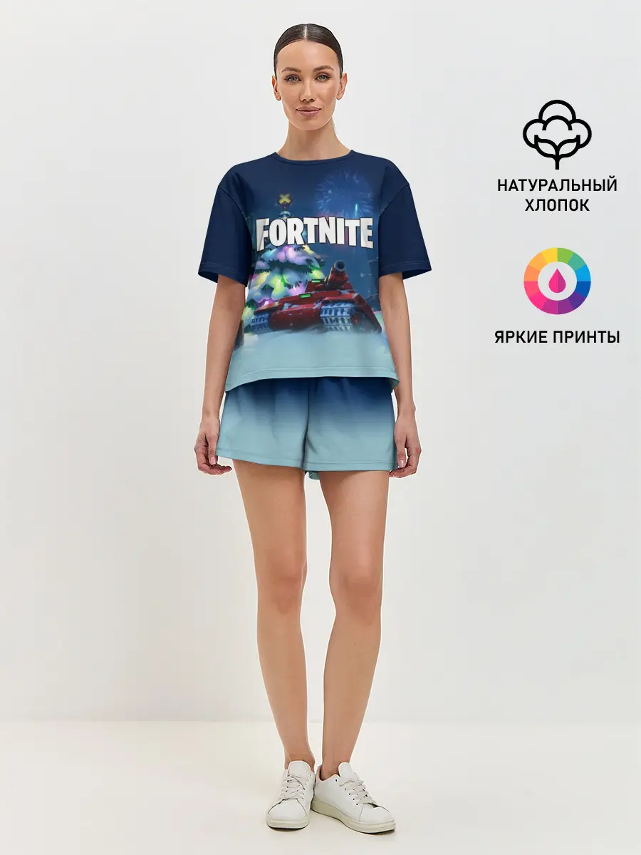 Женская пижама с шортами / Fortnite Новый год