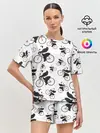 Женская пижама с шортами / Панды На Велосипеде