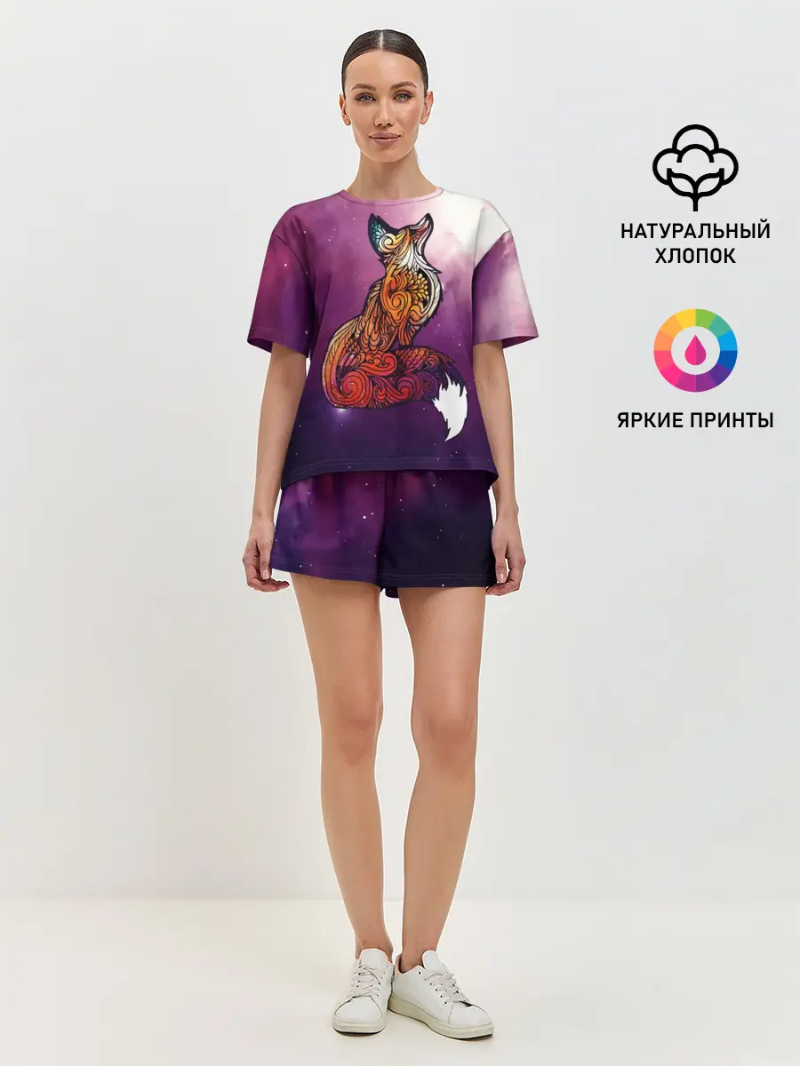Женская пижама с шортами / Космическая Лиса