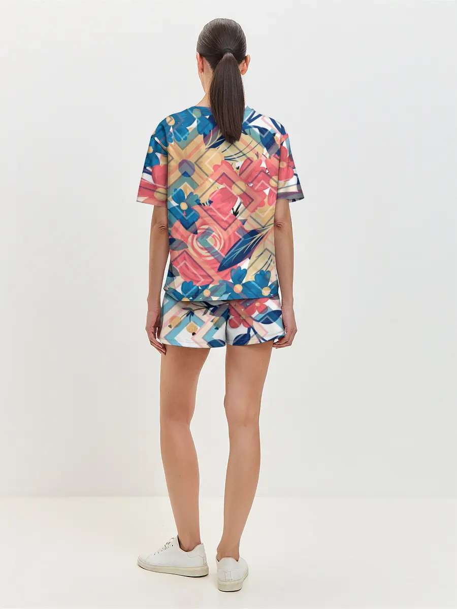 Женская пижама с шортами / Абстракция