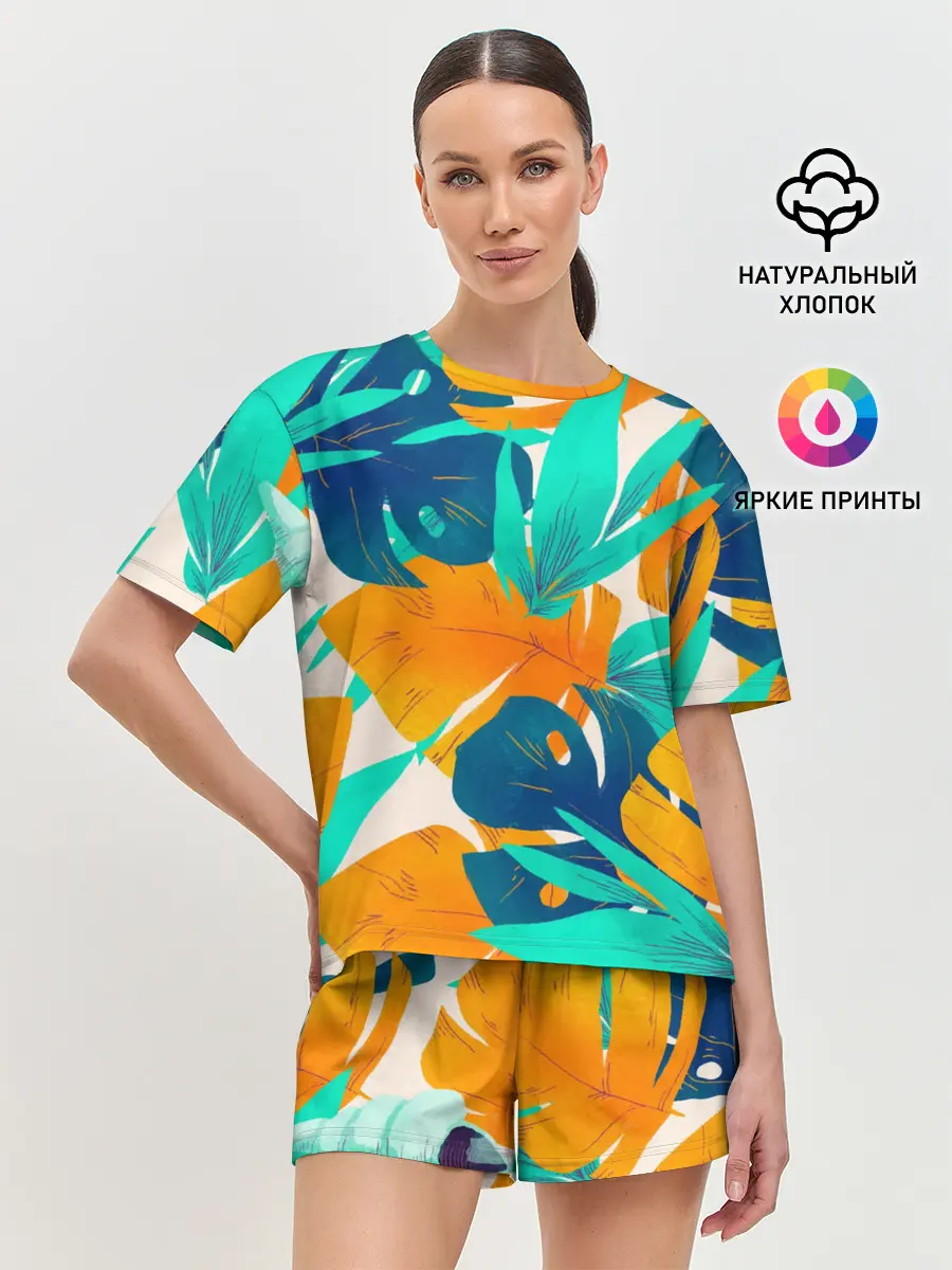 Женская пижама с шортами / Тропики