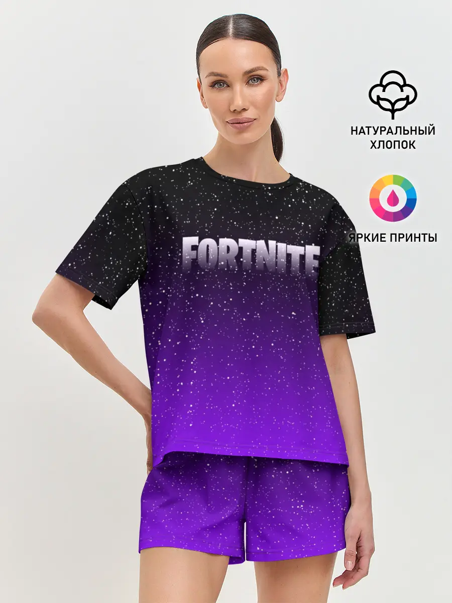 Женская пижама с шортами / FORTNITE SPACE