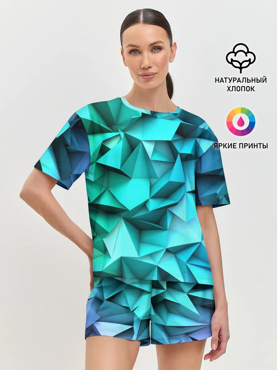 Женская пижама с шортами / abstraction geometry