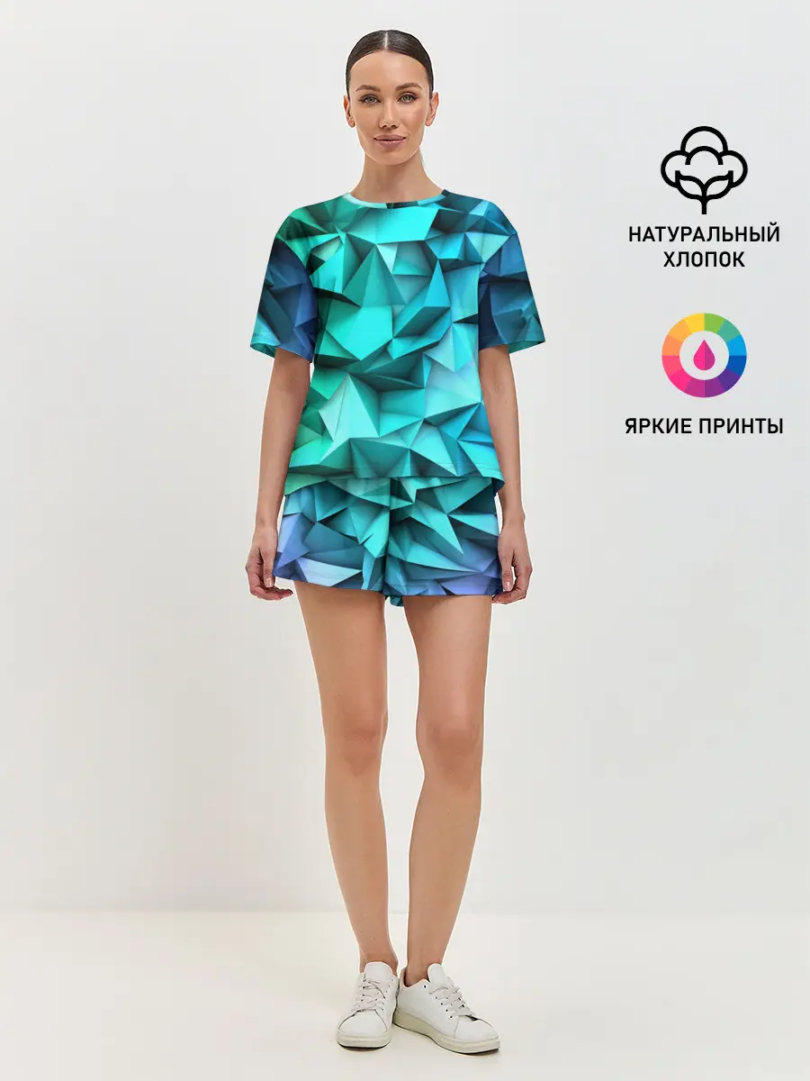 Женская пижама с шортами / abstraction geometry