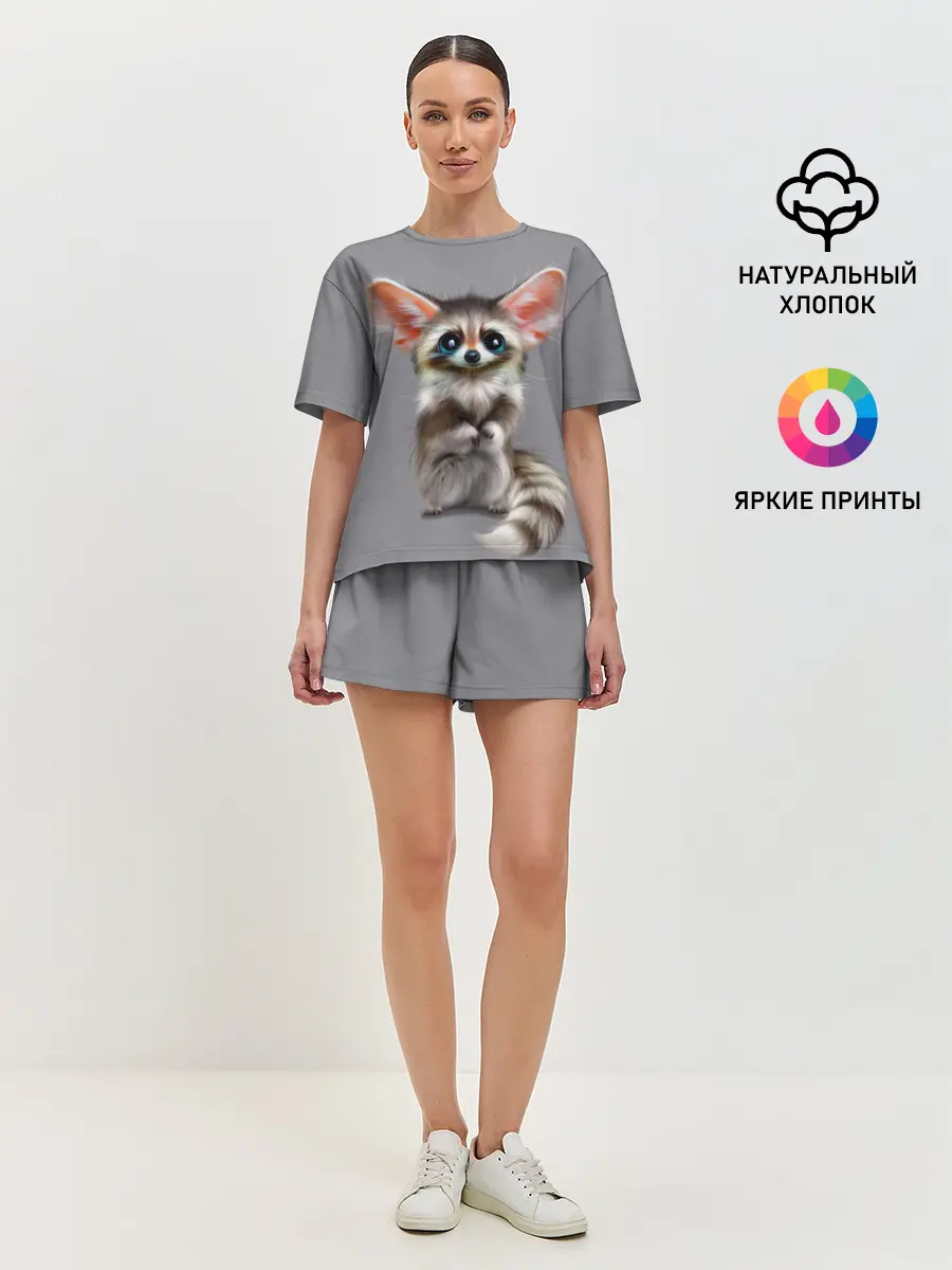 Женская пижама с шортами / Зверушка
