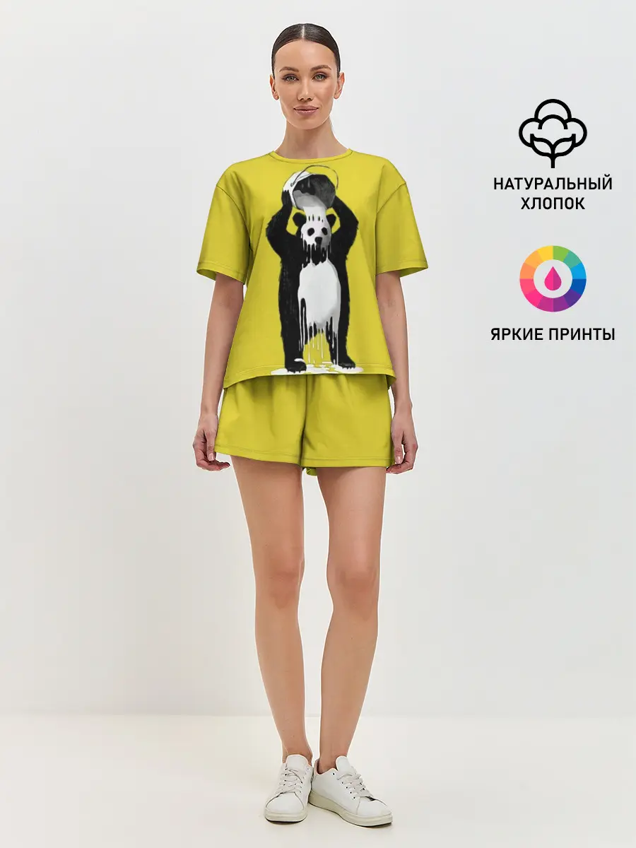 Женская пижама с шортами / панда