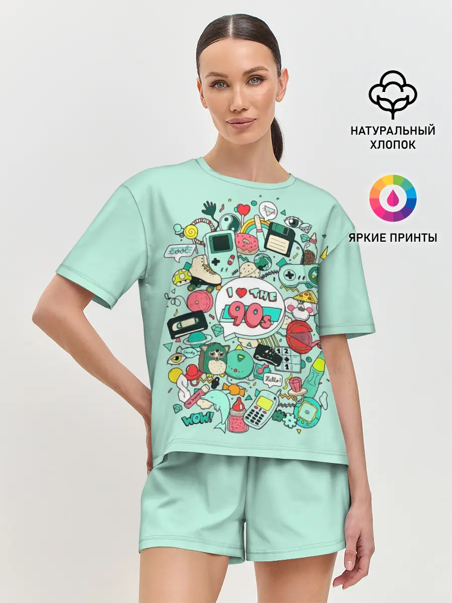 Женская пижама с шортами / 90-е