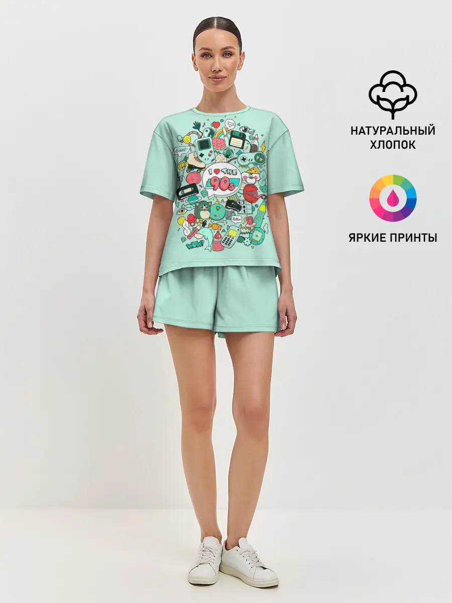 Женская пижама с шортами / 90-е