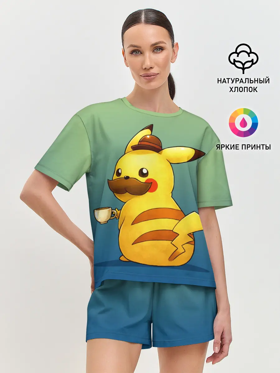 Женская пижама с шортами / Детектив Пикачу