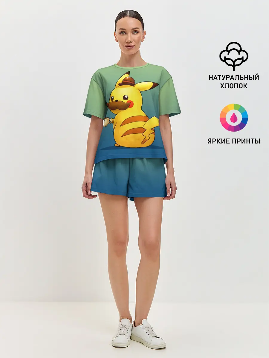 Женская пижама с шортами / Детектив Пикачу