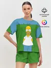 Женская пижама с шортами / Гомер Симпсон в кустах