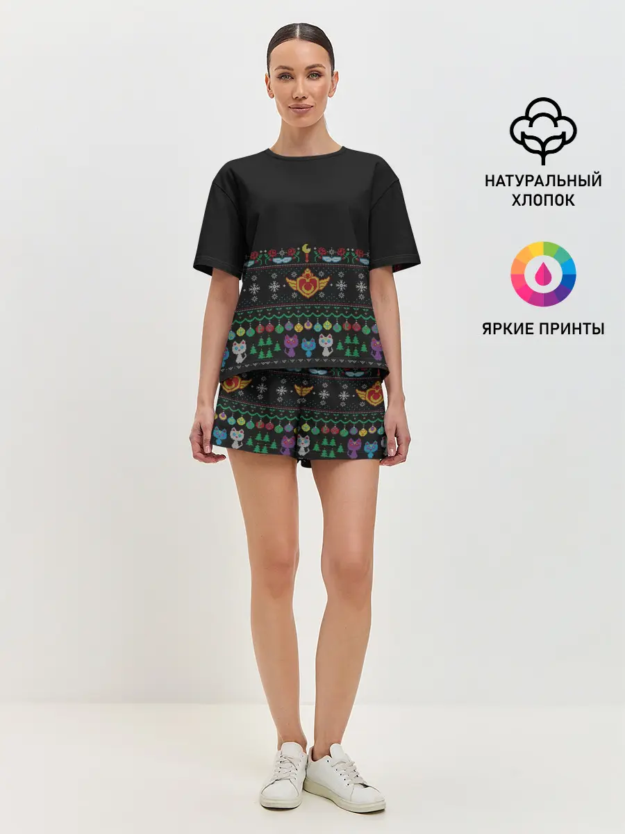 Женская пижама с шортами / Sailor Moon Вязаный