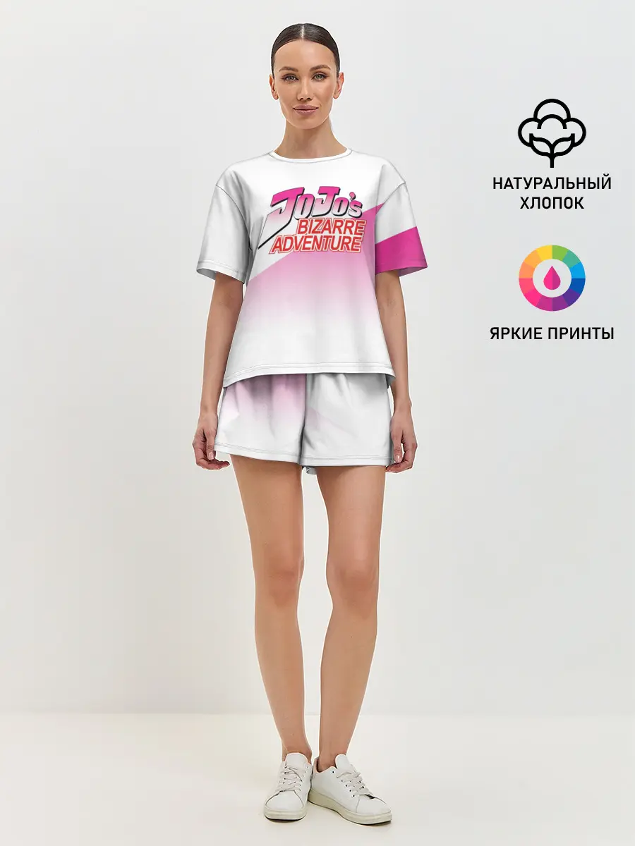 Женская пижама с шортами / Лого джоджо розовый треугольник