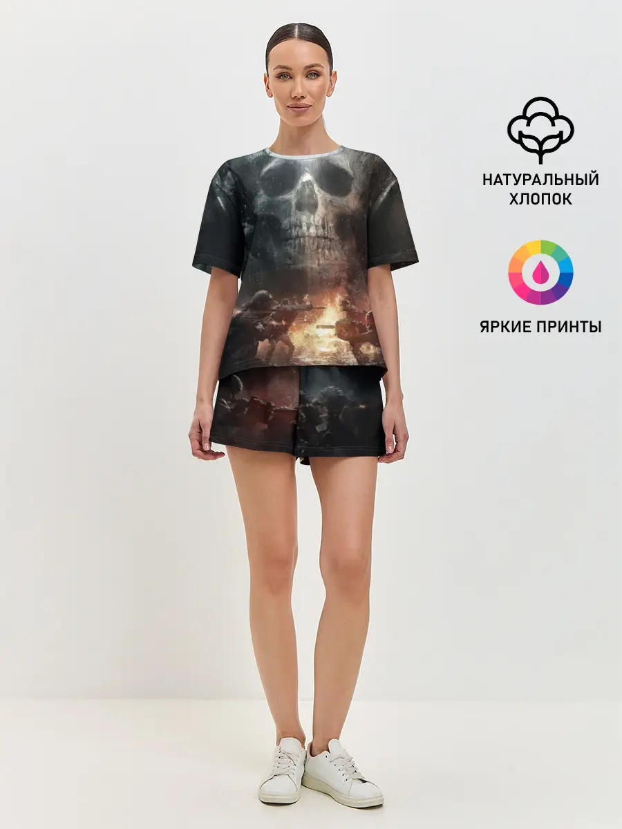 Женская пижама с шортами / Battlefield Череп