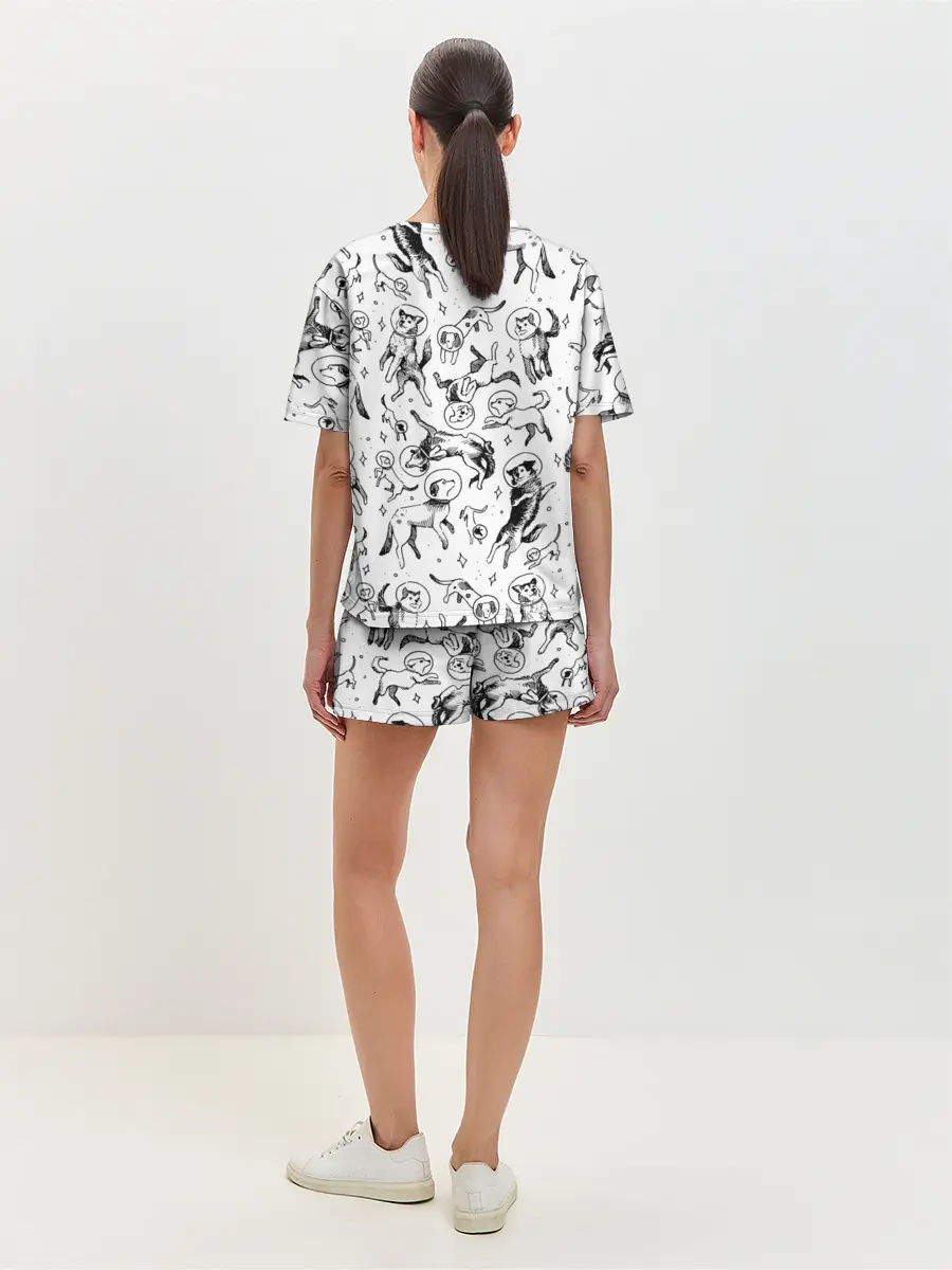 Женская пижама с шортами / Super Space Dogs
