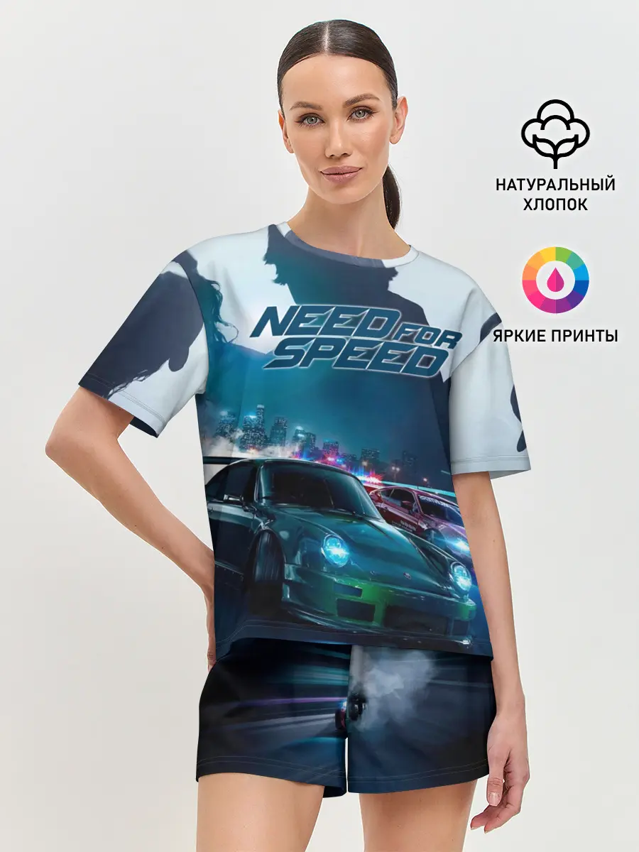 Женская пижама с шортами / Need for Speed