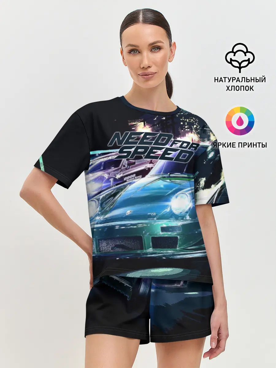 Женская пижама с шортами / Need for Speed