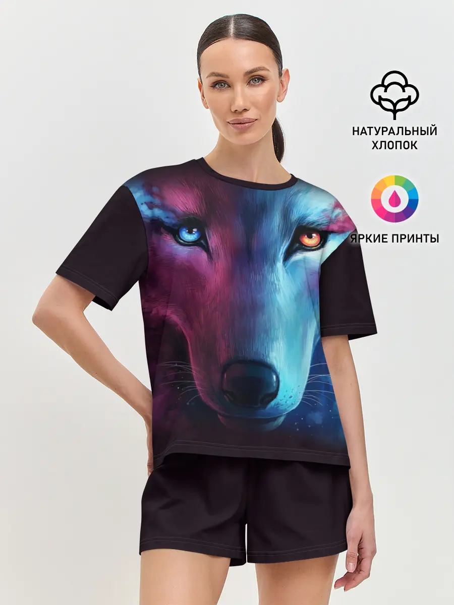 Женская пижама с шортами / NEON WOLF | НЕОНОВЫЙ ВОЛК