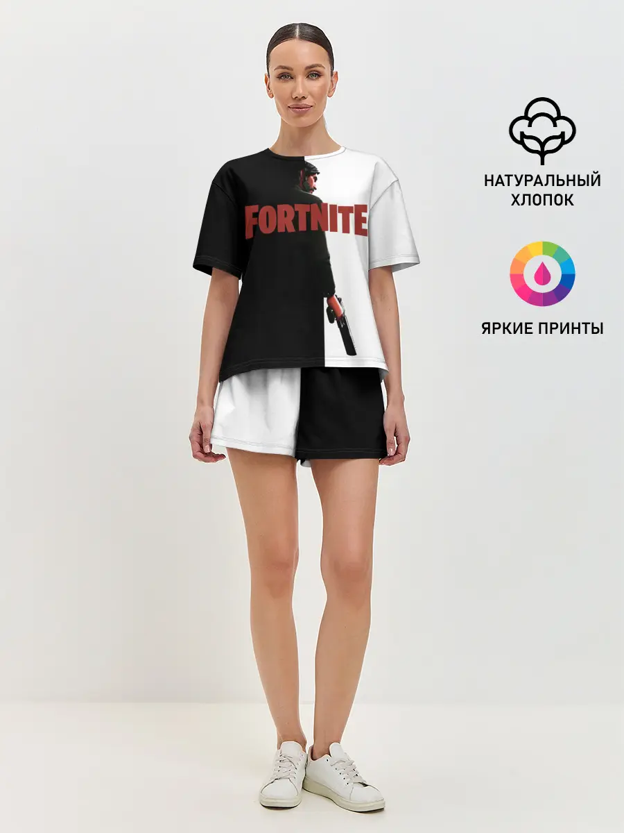 Женская пижама с шортами / The Reaper Half Black Fortnite