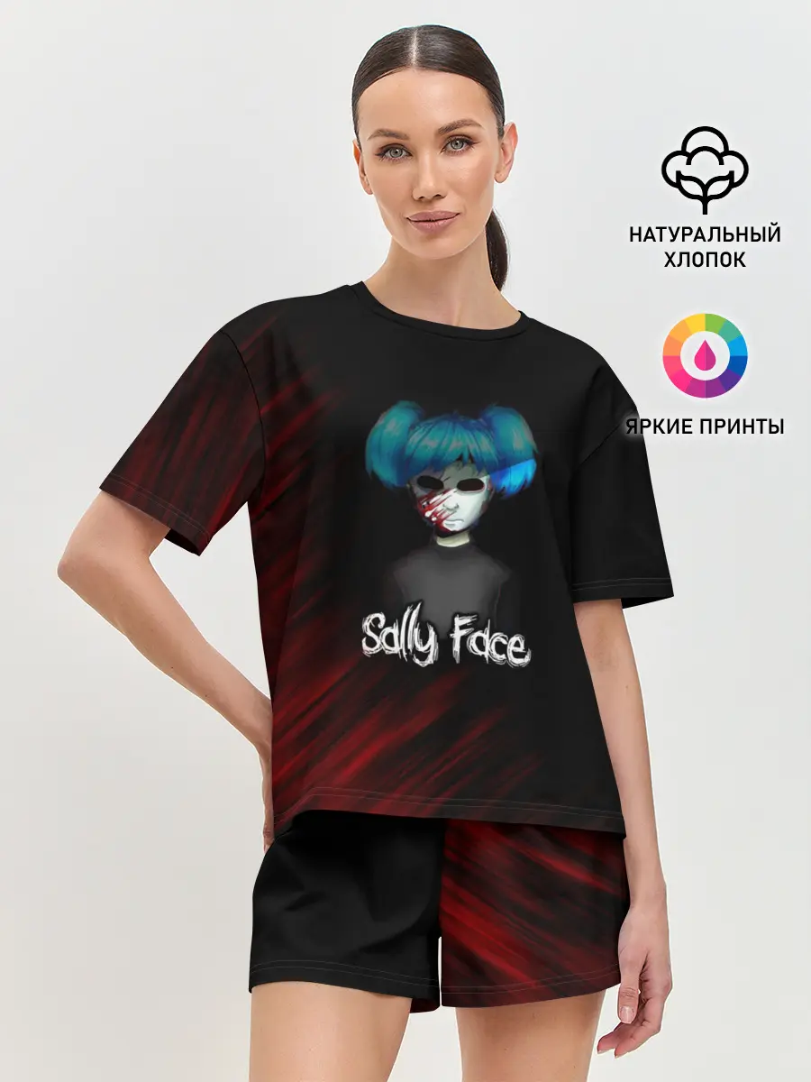 Женская пижама с шортами / Sally Face окровавленное лицо