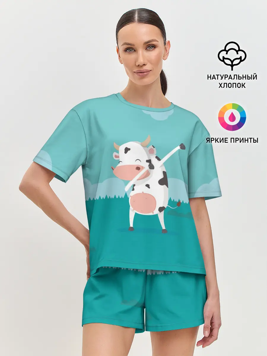 Женская пижама с шортами / DAB Корова