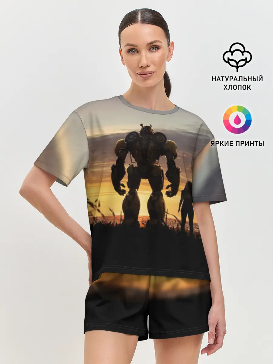 Женская пижама с шортами / Бамблби и Чарли на закате