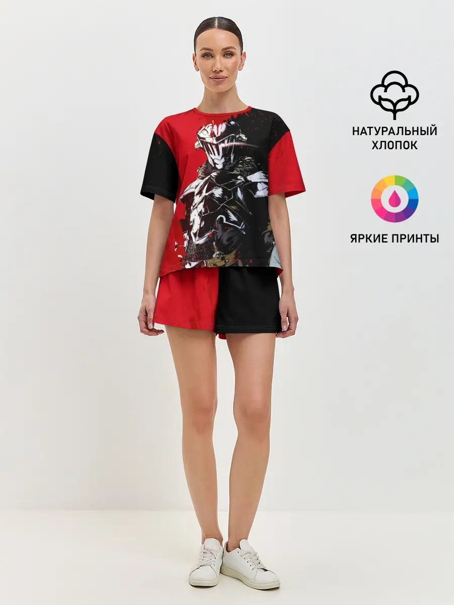 Женская пижама с шортами / Goblin Slayer red and black