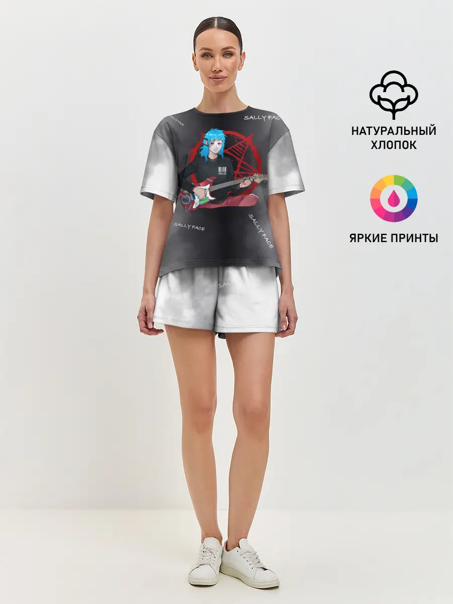 Женская пижама с шортами / Sally Face with a Guitar