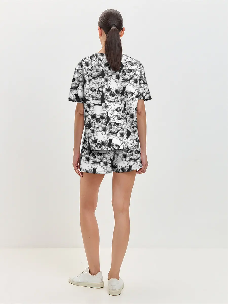 Женская пижама с шортами / Черепа