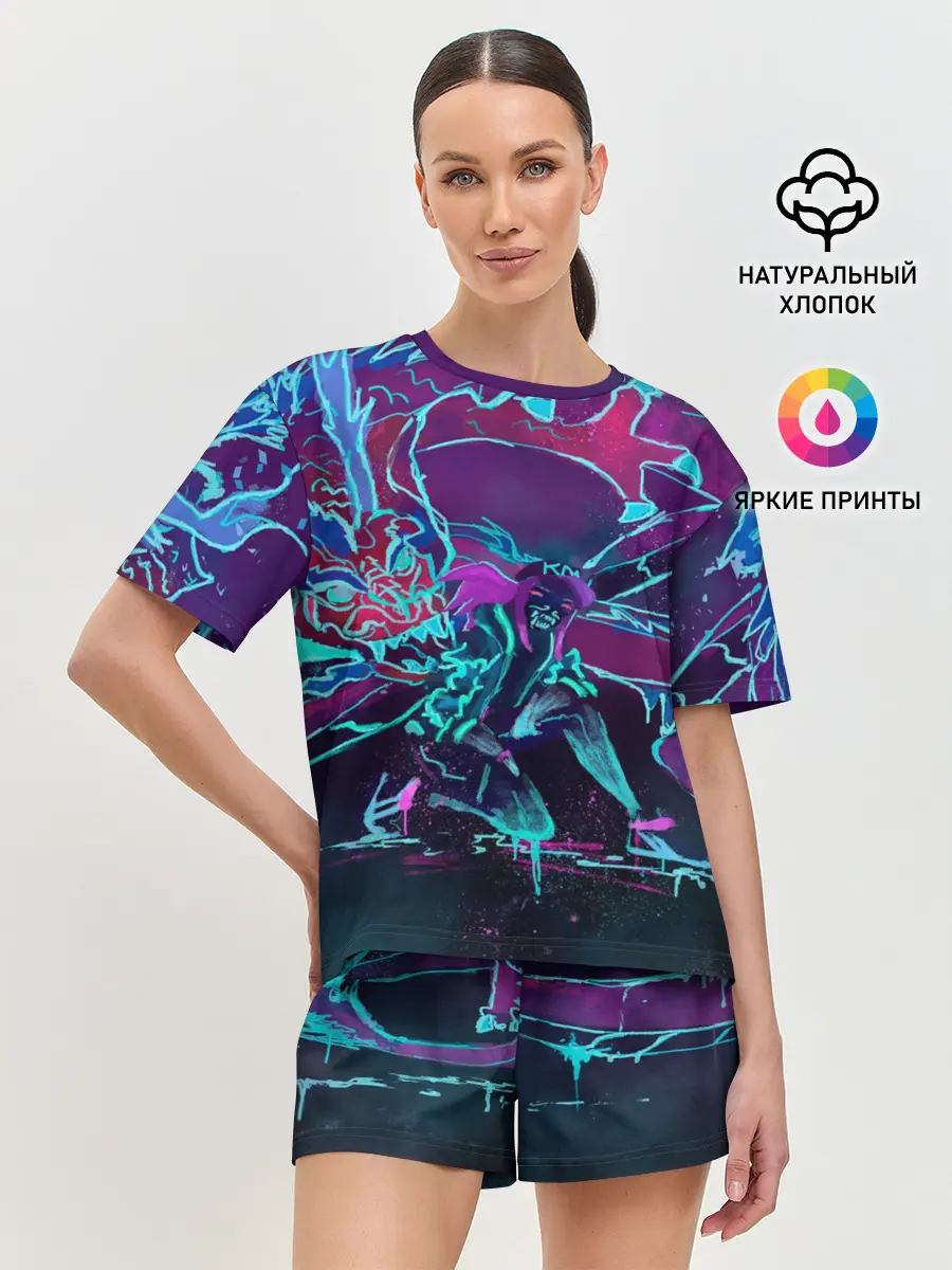 Женская пижама с шортами / lol kda akali