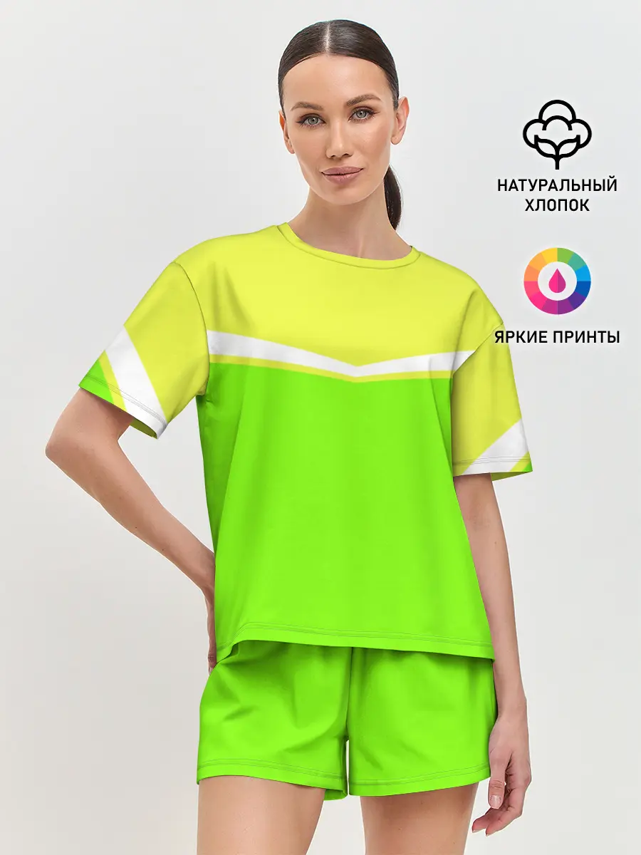 Женская пижама с шортами / Угол зеленый