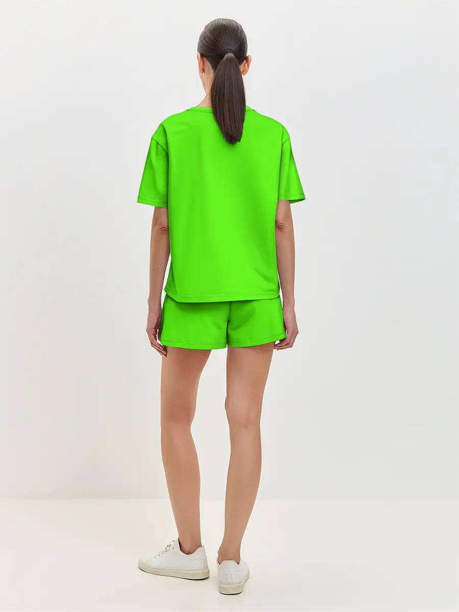Женская пижама с шортами / Гранж зеленый