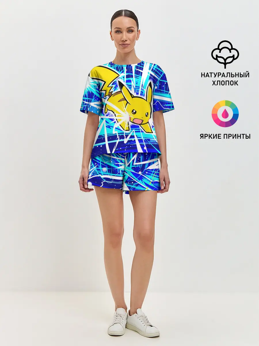 Женская пижама с шортами / Пикачу