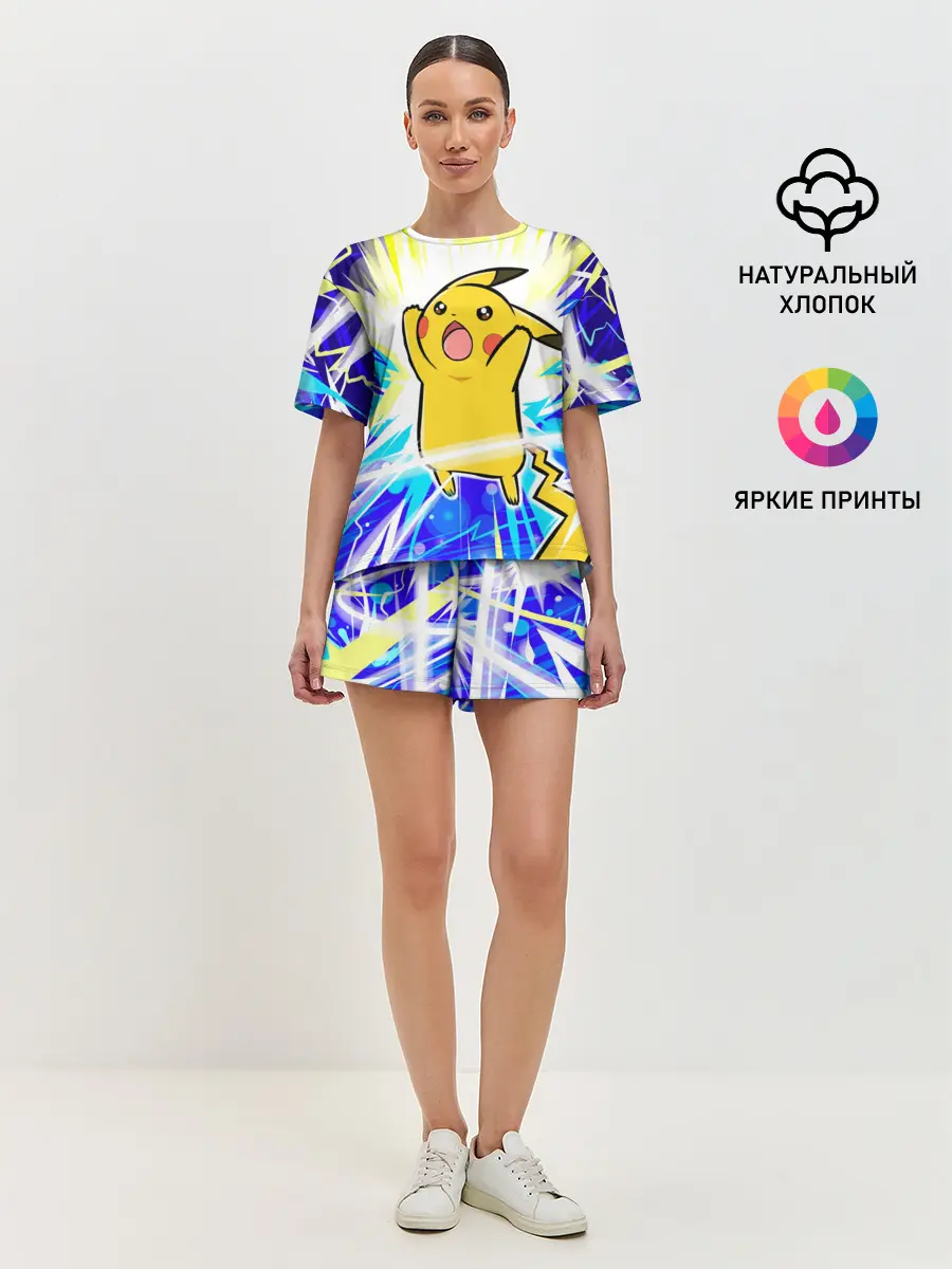 Женская пижама с шортами / Пикачу