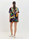 Женская пижама с шортами / Красочное граффити