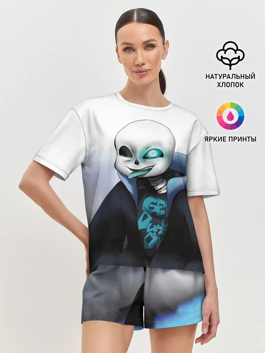 Женская пижама с шортами / Скелет