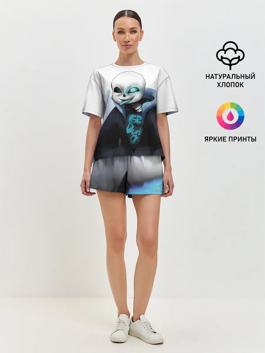 Женская пижама с шортами / Скелет